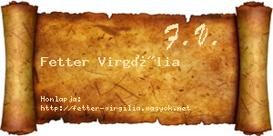 Fetter Virgília névjegykártya